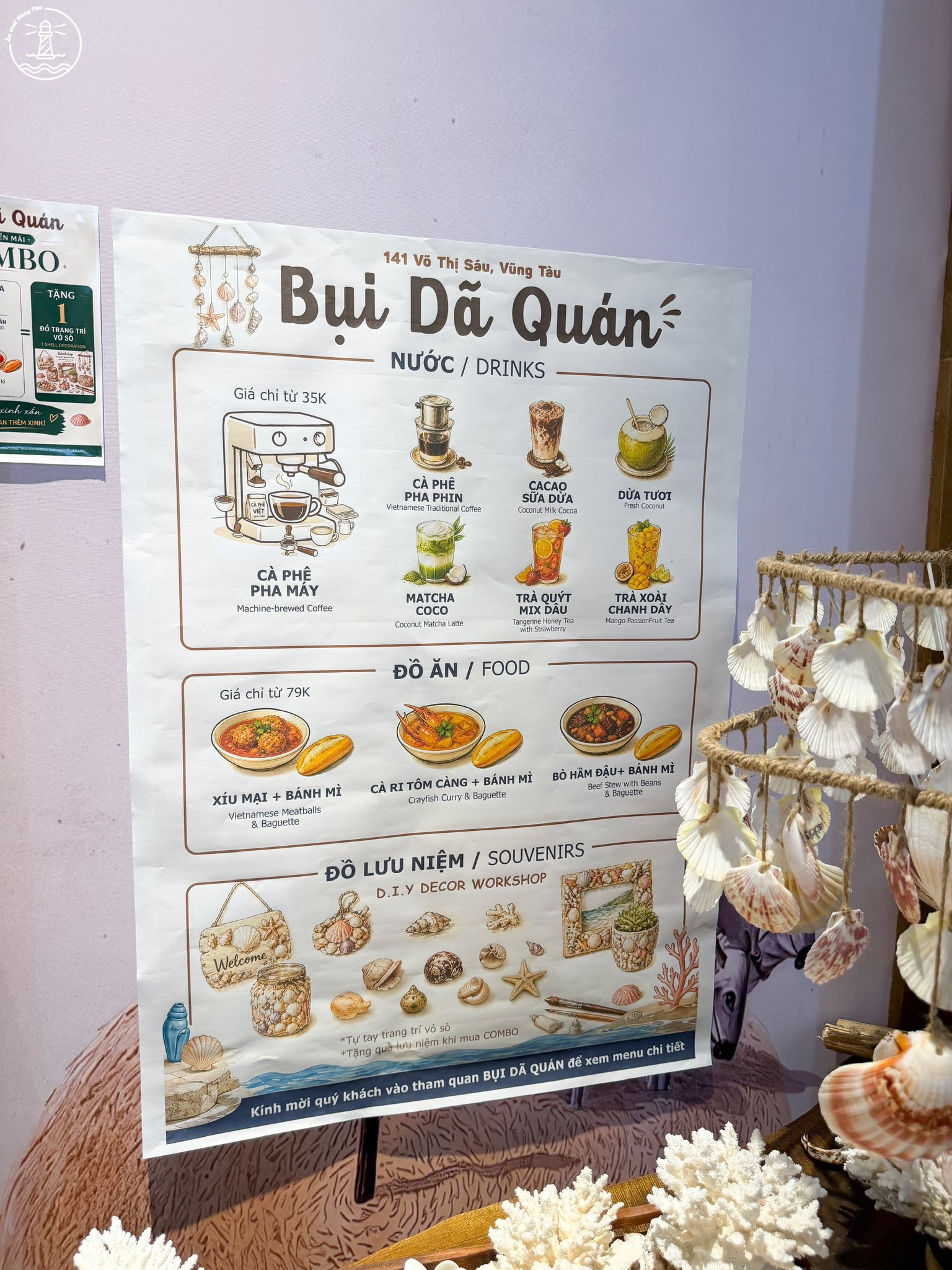 Bụi Dã Quán Vũng Tàu: Cafe Workshop Vỏ Sò Độc Đáo Bãi Sau - hình 9