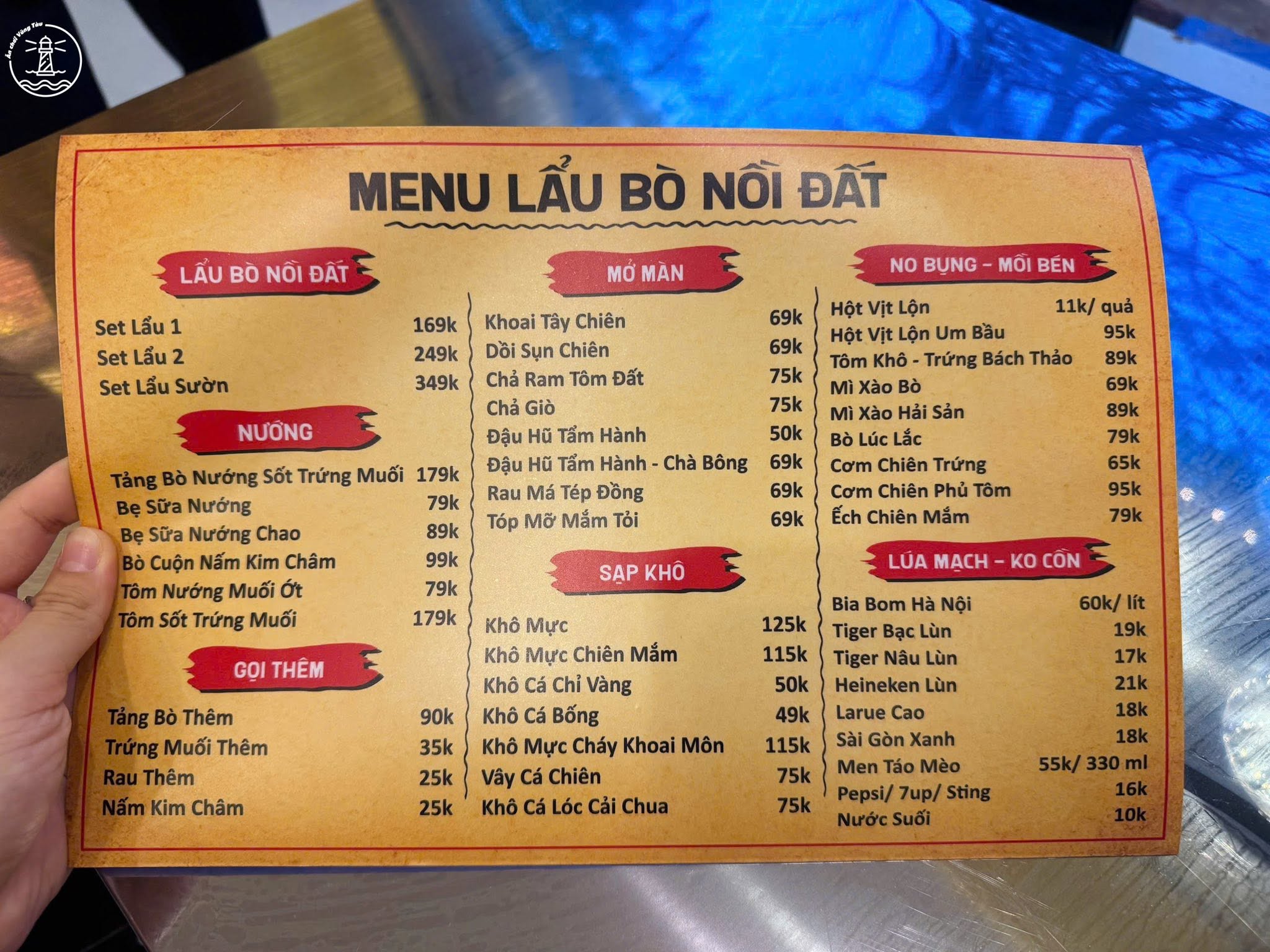 Lẩu bò nồi đất Khô & Bia Vũng Tàu và tảng bò sốt trứng muối - hình 3